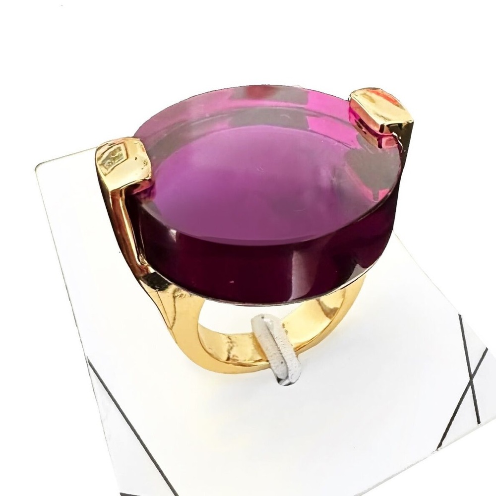 NWT Aldo Cocktail Rng Purple Pink Gold Round Statement - Picture 4 of 6